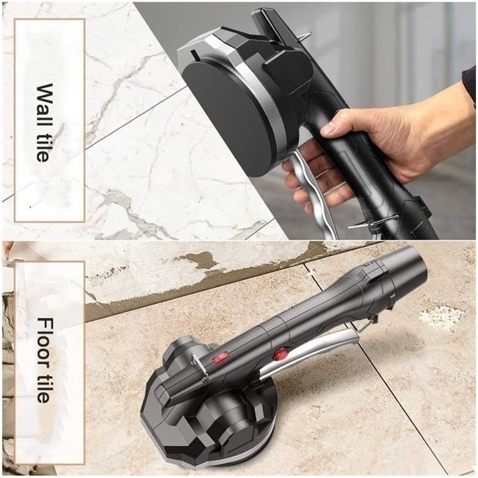 Vibratore per Piastrelle, Vibratore Manuale per Piastrelle, Strumento Automatico Valido per Pavimenti, Assorbimento Massimo 100 kg, per Ingegneria e Uso della Casa (Color : 1 Battery) (2 Bat