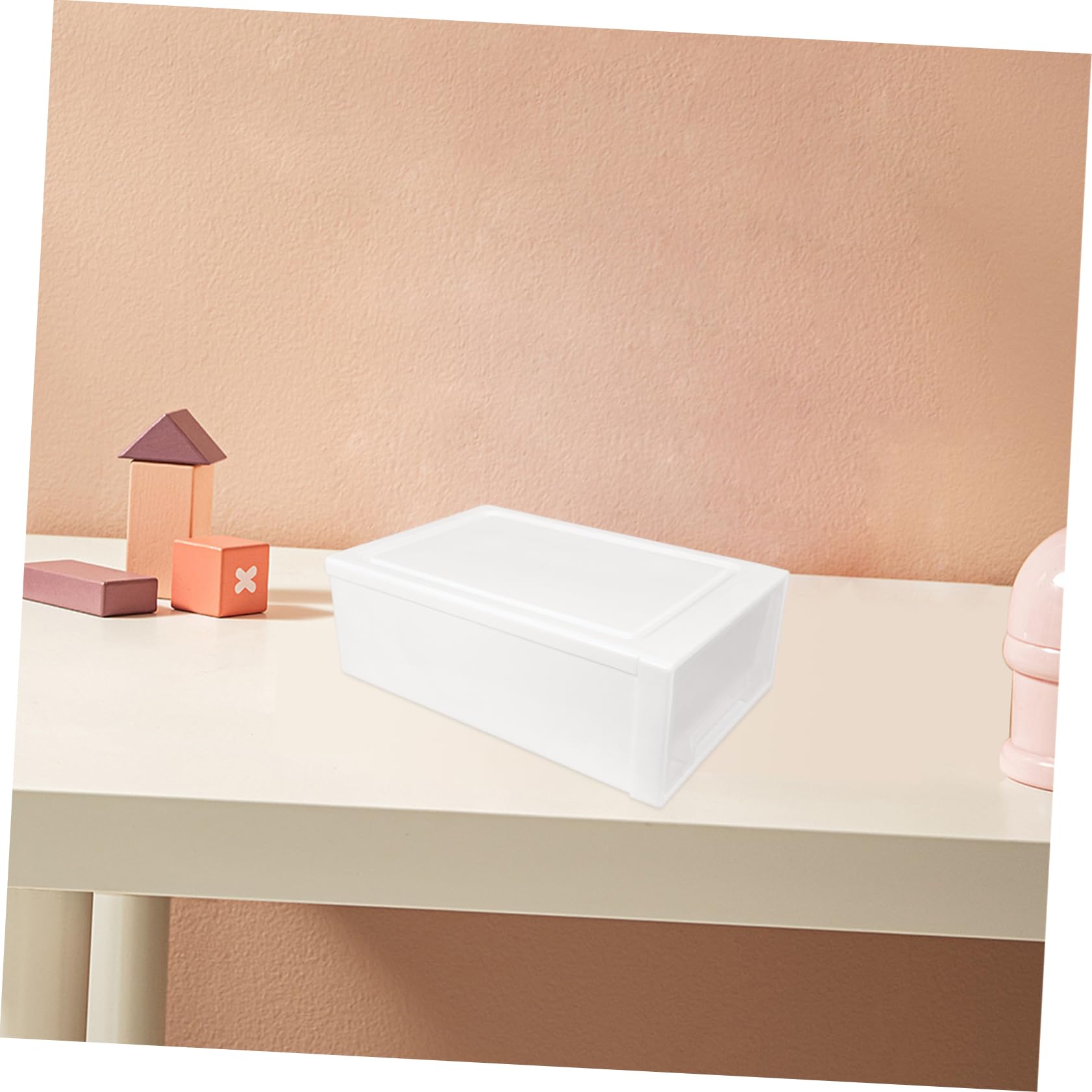 FUNOMOCYA Plastic Drawer Organizer Stackable Narrow Storage for Clothes Blankets Bedding Transparent Storage Bins for Home Organization