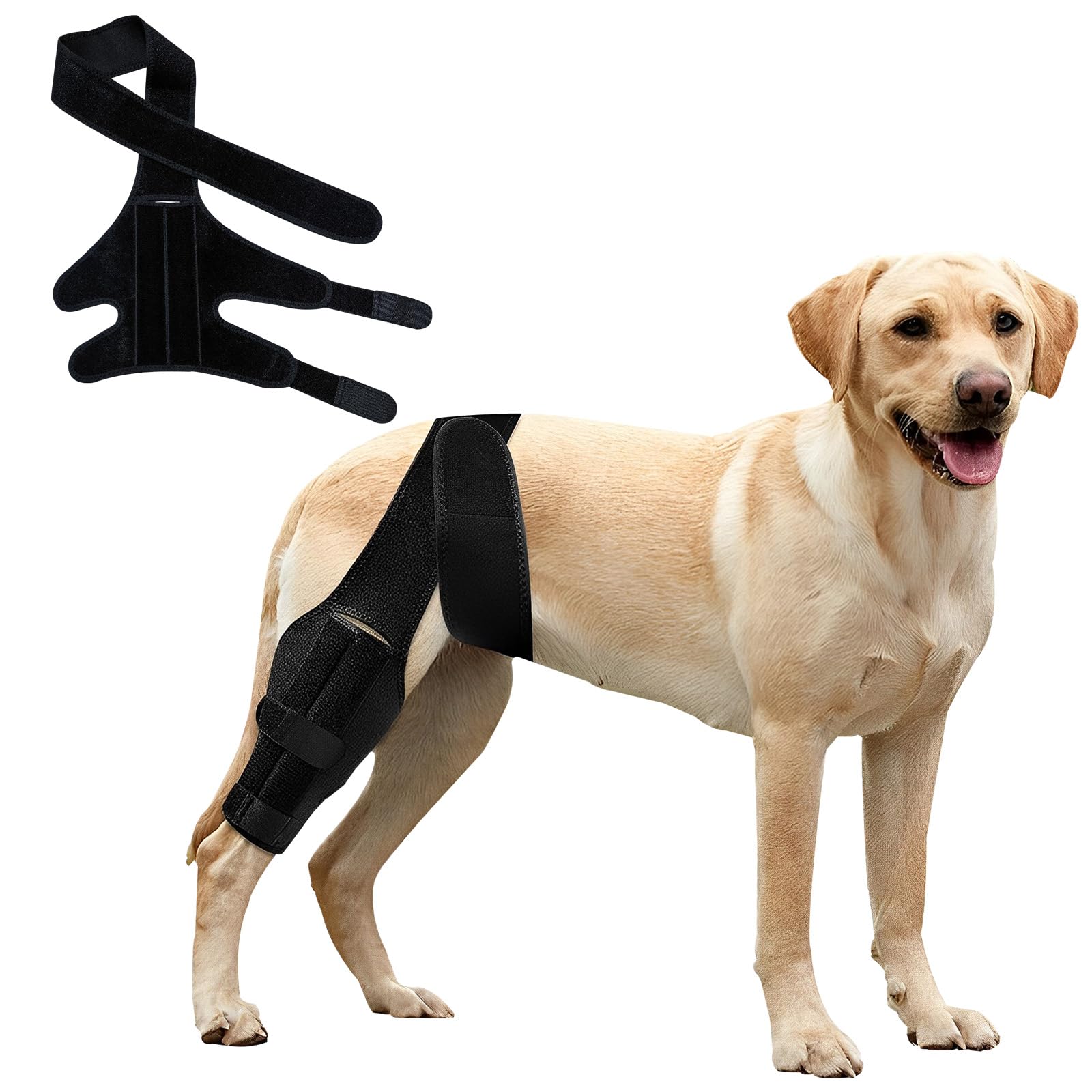 XINGYATU Dog Knee Brace for Torn Acl Hind Leg, Adjustable Dog Hip Support for Luxating Patella, Dog Leg Braces for Back Front Leg with Side Stabilizers (S(4.7-8.9IN))