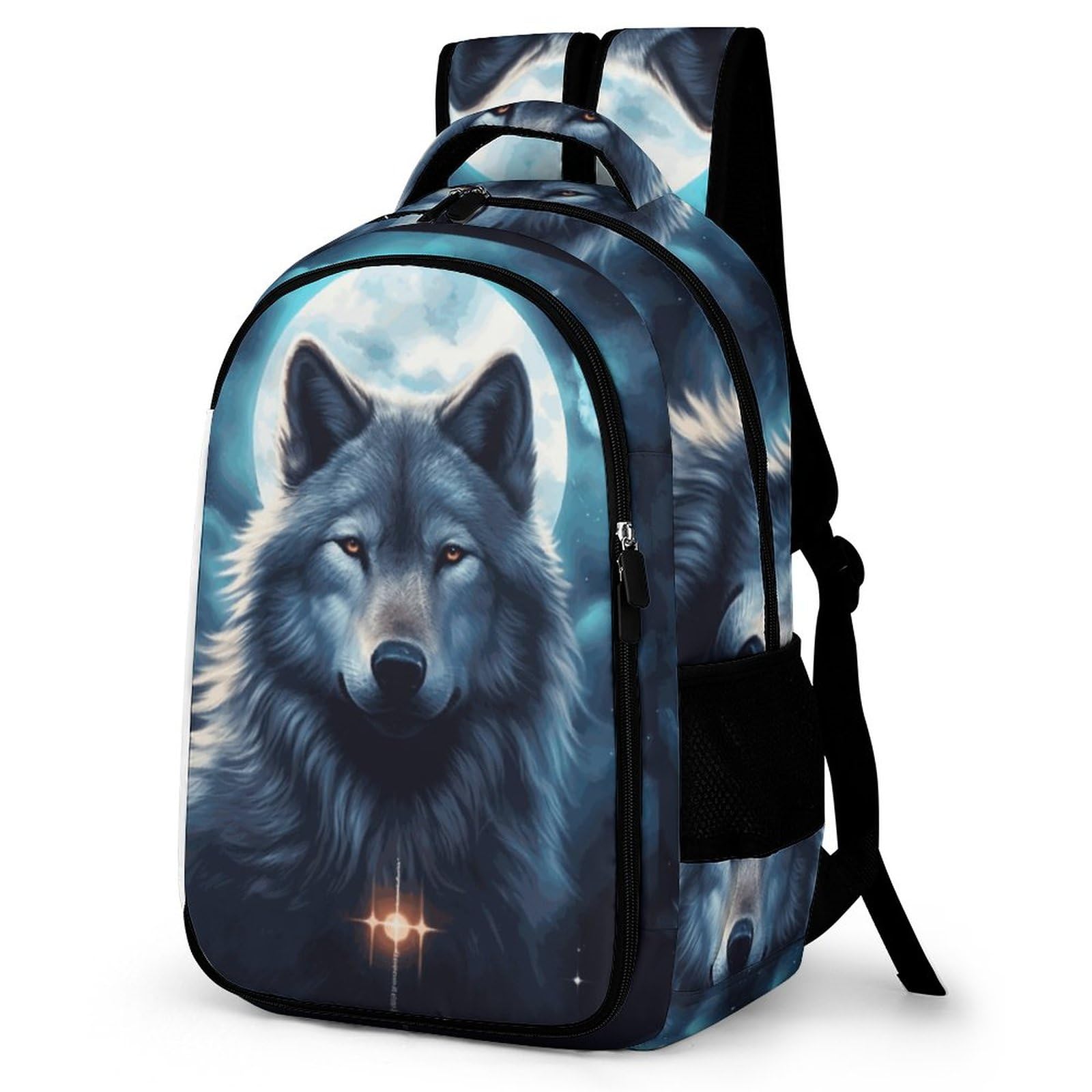 Rucksack Herren Tier Wolf Schulrucksack, Laptop-Rucksack Für Jungen Mädchen Für Unisex College-Rucksack Daypack