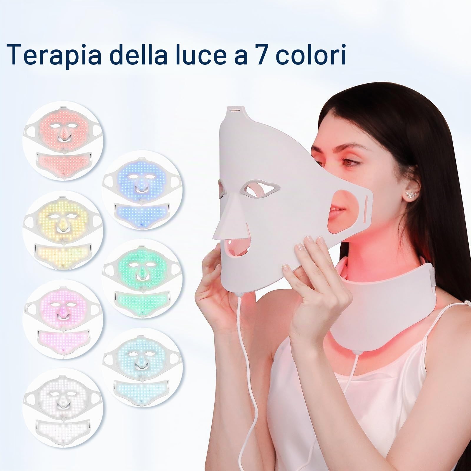 Il silicone molle ha condotto la maschera facciale, la maschera leggera principale del Face&Neck, la maschera principale di terapia della luce del fronte, Firming, la grinza regolare, pelle accende
