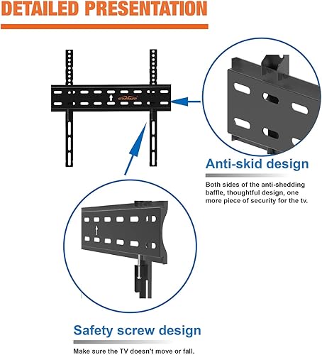 Miniatura 3 de CHARMOUNT Soporte de pared fijo para TV de 26 a 55 pulgadas, soporte de TV ultradelgado de perfil bajo con VESA máximo de 15.748 x 15.748 in,