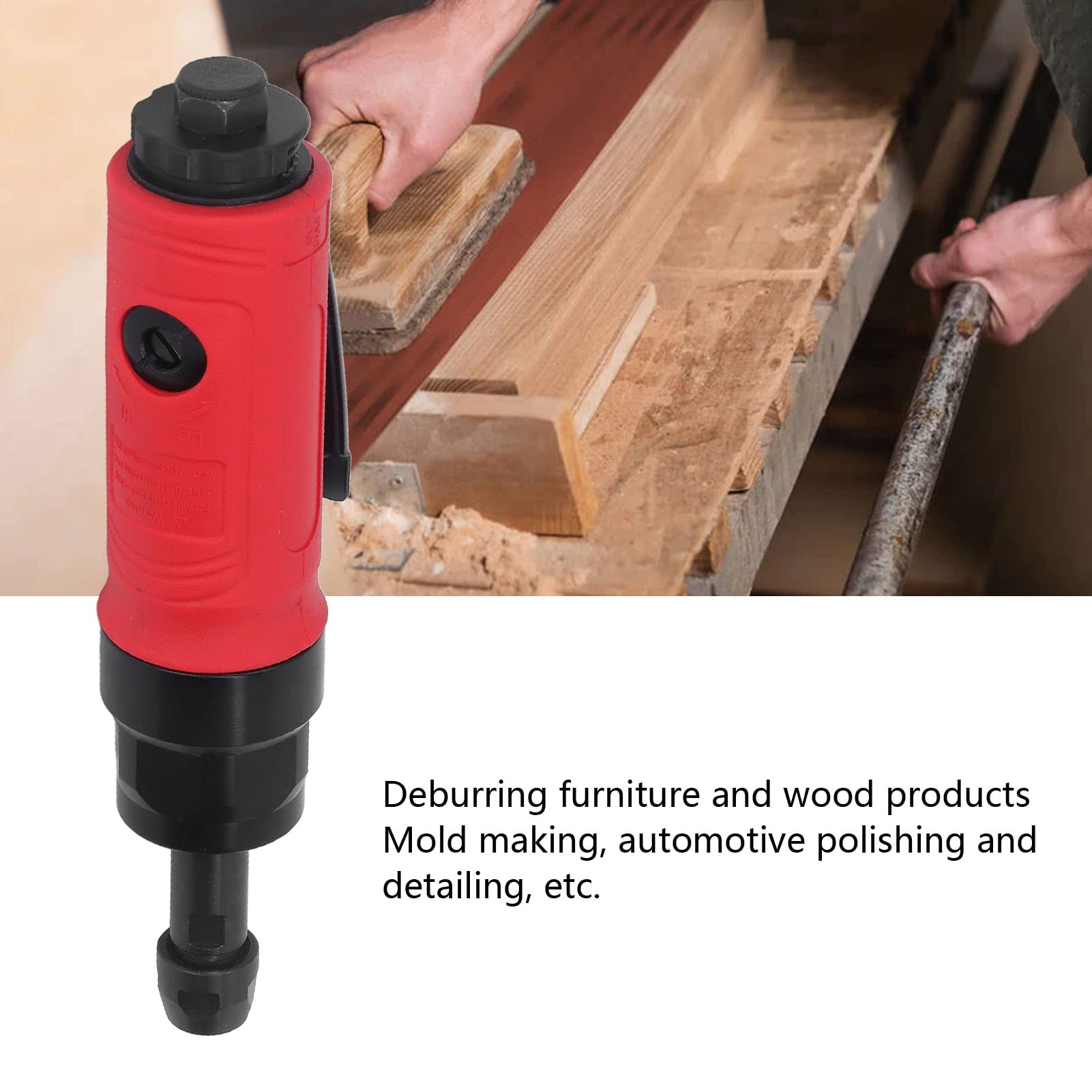 Smerigliatrice pneumatica 1/4, kit di utensili per smerigliatrice pneumatica di livello industriale, lega di zinco 4000 giri/min con silenziatore per bassa rumorosità, include 2