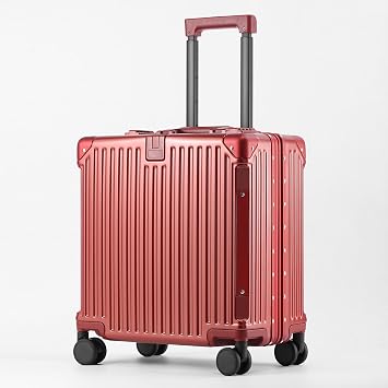 BEITH Hardside Luggage 18inch, BSM001S Aluminium Frame Suitcase with Foldable Cup Holder, Computer Case, TSA Lock, PC Shell, 360 Double Spinner Wheels, Alum Lifting Rod, 180 Rebound Handle