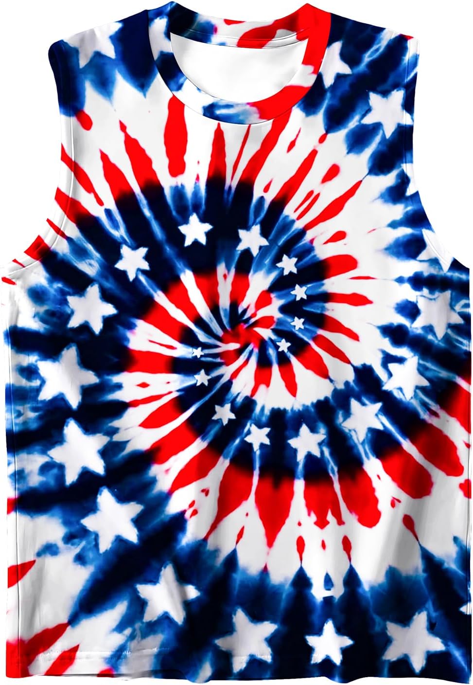 Men's Tie Dye Shirt Sleeveless T Shirts Mens Tank Tops Hippies Senior Tees - Image 2