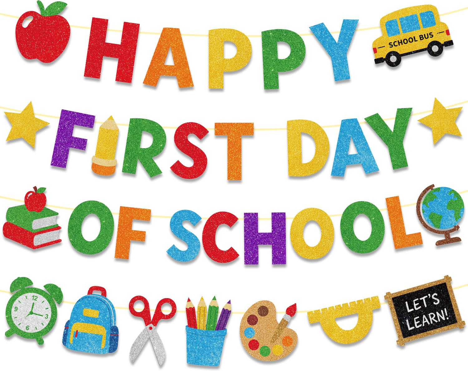 Photo 1 of Pre-Strung Happy First Day of School Banner