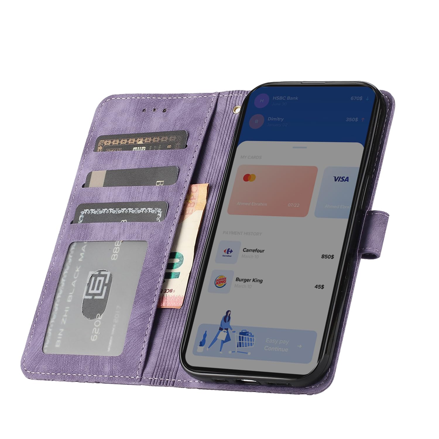 Cuson Rosso Custodia in pelle Flip Case Protettiva Cover Skin Wallet per Logicom Le Solar 6.52