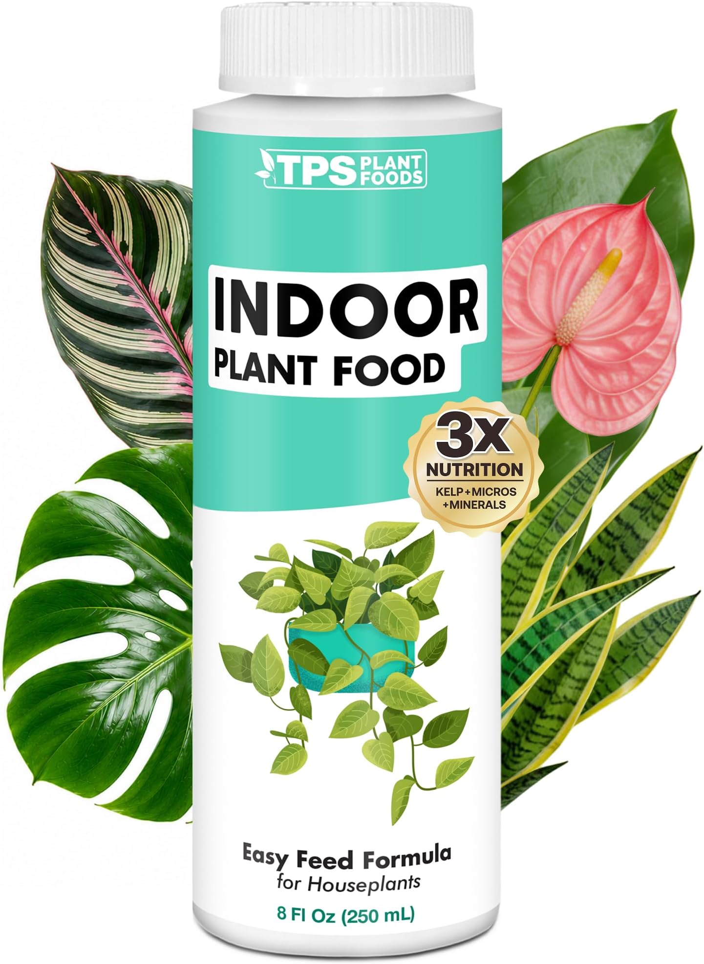 TPS NUTRIENTS Indoor Plant Food for Houseplants, Liquid Fertilizer 8 oz (250mL)