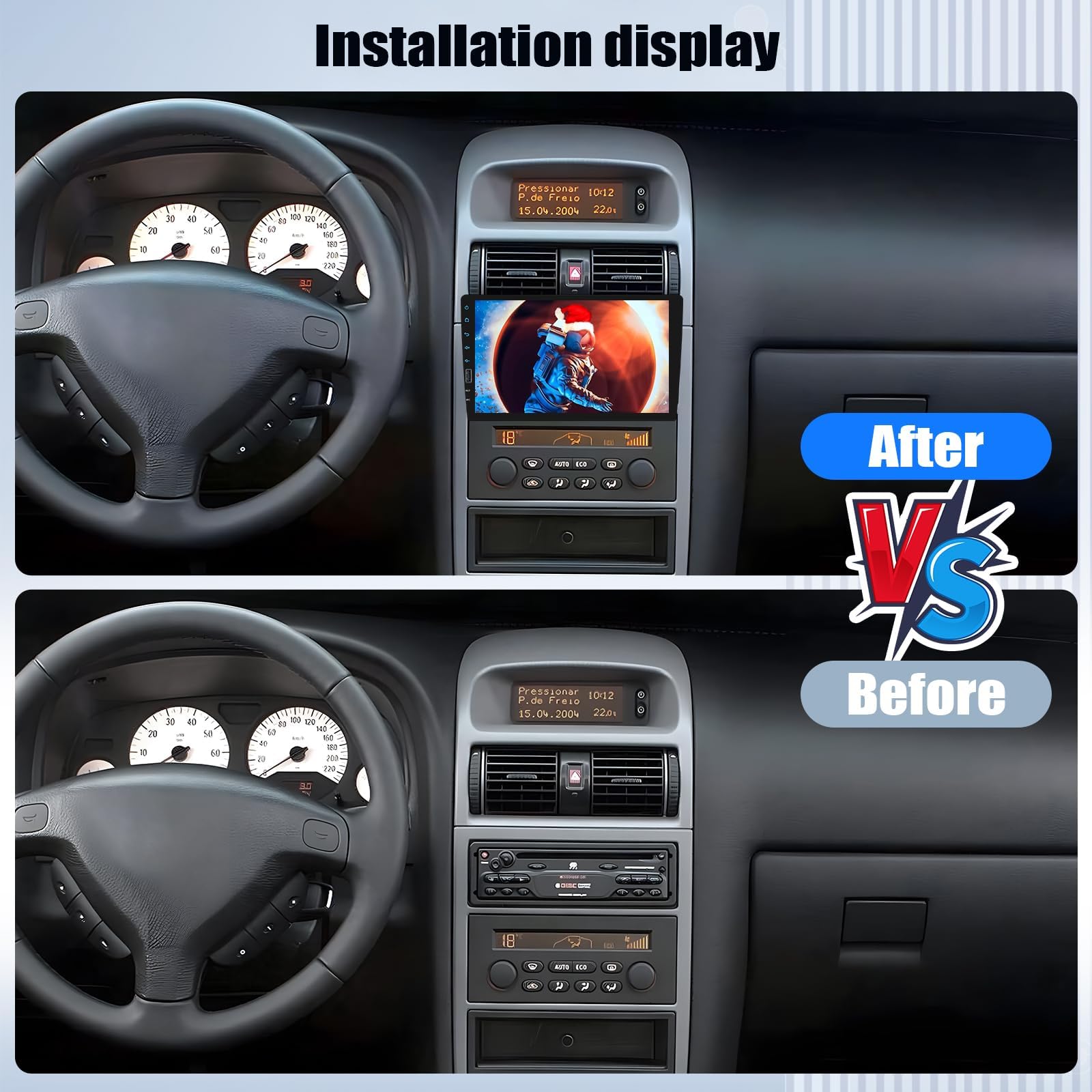 CAMECHO Wireless Carplay 1 DIN Autoradio con Car play Wireless Android Auto, Stereo auto con Schermo da 9 Pollici, Vivavoce Bluetooth, FM Radio, EQ, Mirror Link, Supporta USB+SWC