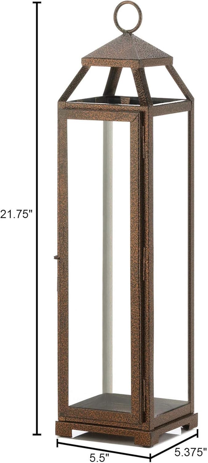 Accent Plus 10018652 Extra Tall Copper Lantern, Multicolor