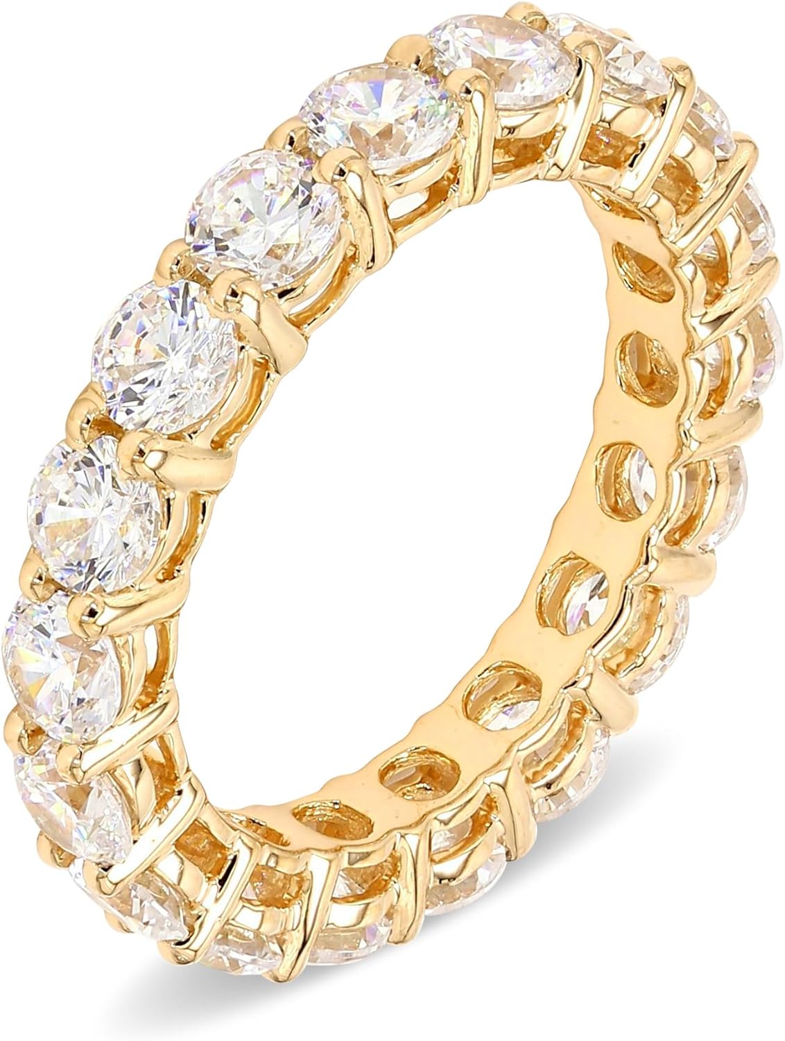 Houston Diamond District 1 to 3 Carat Round Cut LAB GROWN Diamond Eternity Band (Color D-E Clarity VS1-VS2)