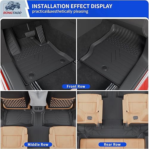 Miniatura 2 de Rongtaod - Tapetes de suelo para automóvil, tapete de carga, protector de asiento trasero y maletero, accesorios protectores (tapete para maletero,