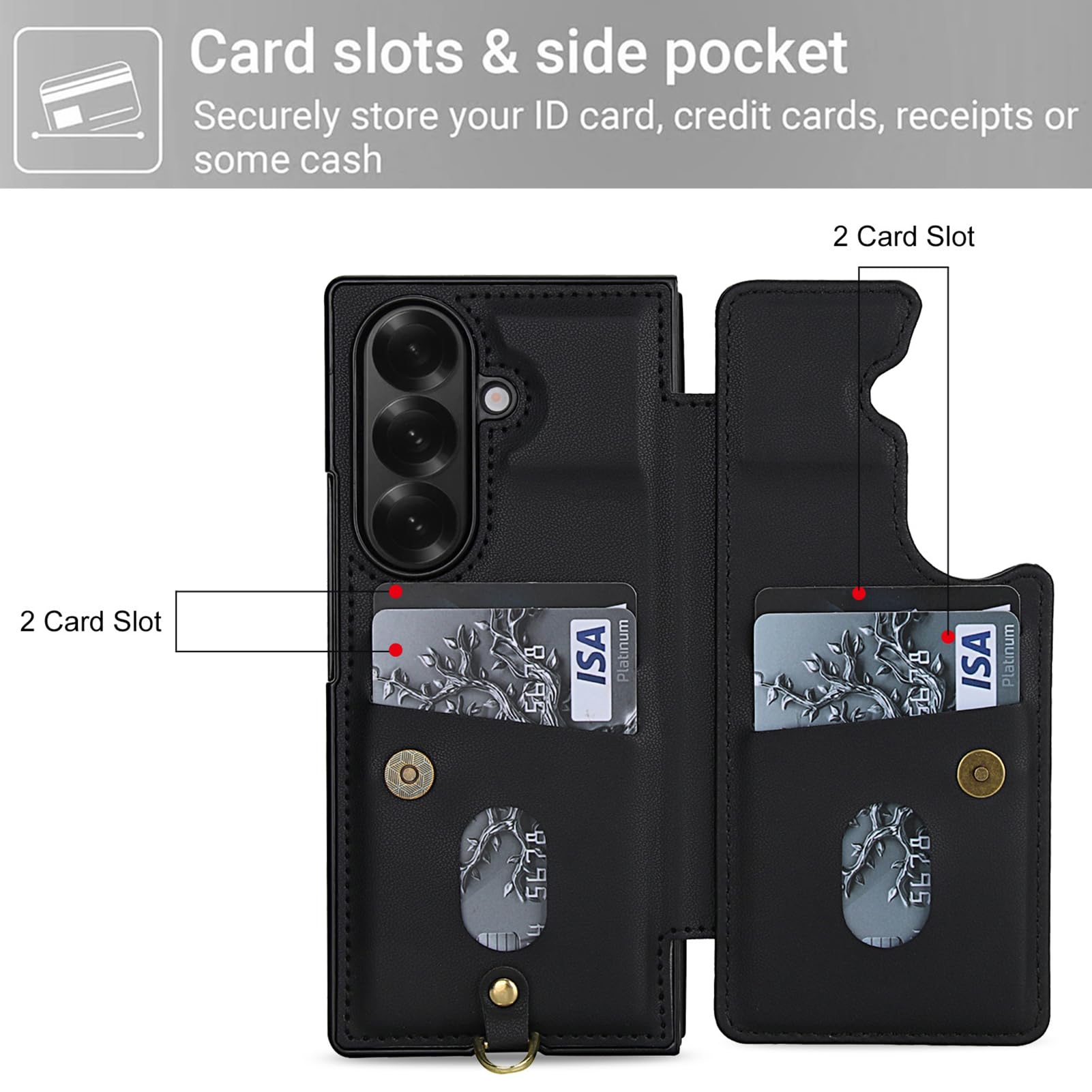 Pelle Cover per Samsung Galaxy Z Fold 8 Ultra, Motivo Floreale 3D