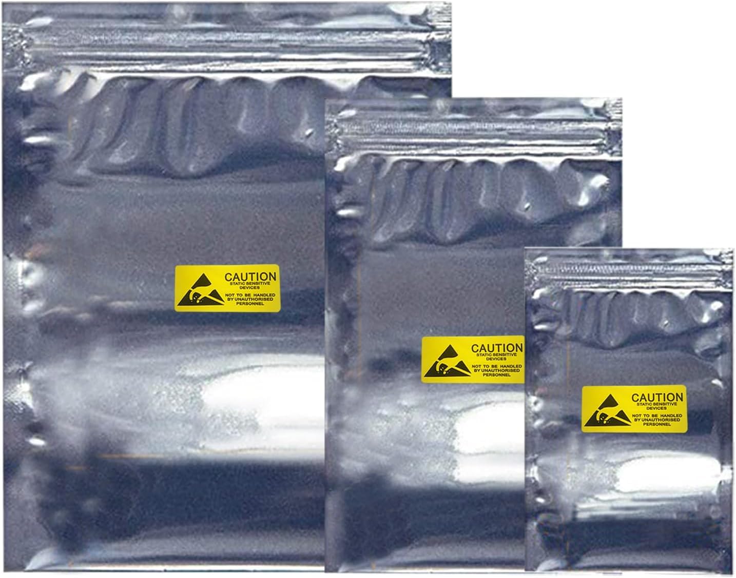 Antistatic ESD Shielding Bags with Labels, 60pcs 3 Sizes Mixed Ziplock Set for HDD, Hard Drives, and Other Electronic Devices (Ziplock mixed-60pc)