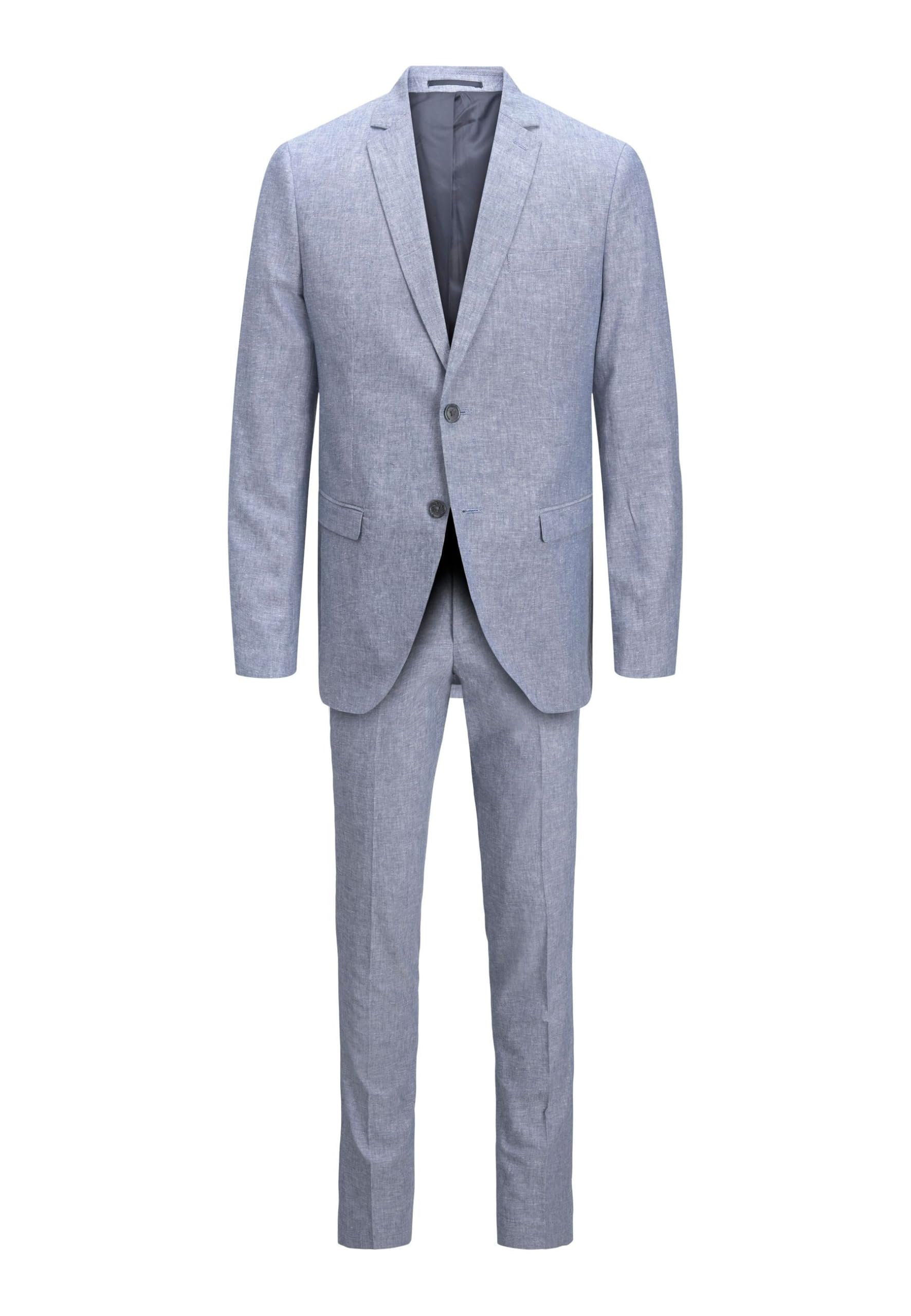 JACK & JONES Jprriviera Linen Suit Slim Fit Sn Pls garnitur męski, Chambray Blue/Fit: slim fit, 66 Duże rozmiary
