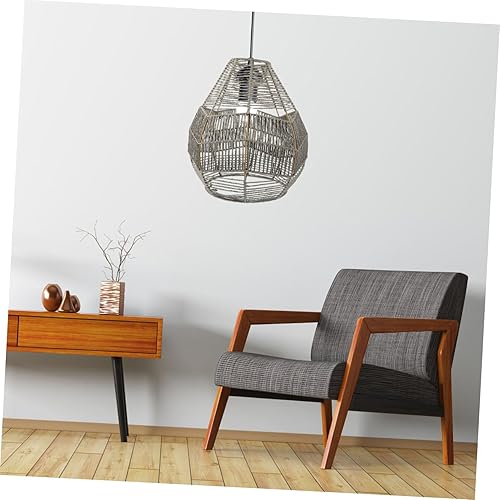 Miniatura 4 de Homoyoyo Pantalla de ratán para decoración de techo, lámpara de techo para lámparas de mesa, decoración gris, lámpara de mesa, decoración retro,