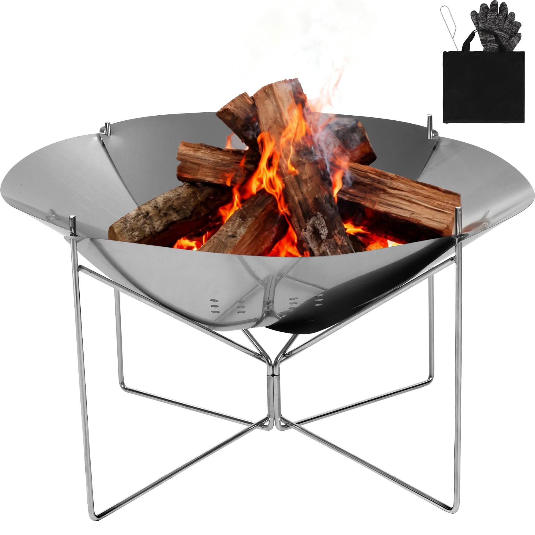 Amazon.com : REDCAMP Portable Collapsible Fire Pit - 20 inch
