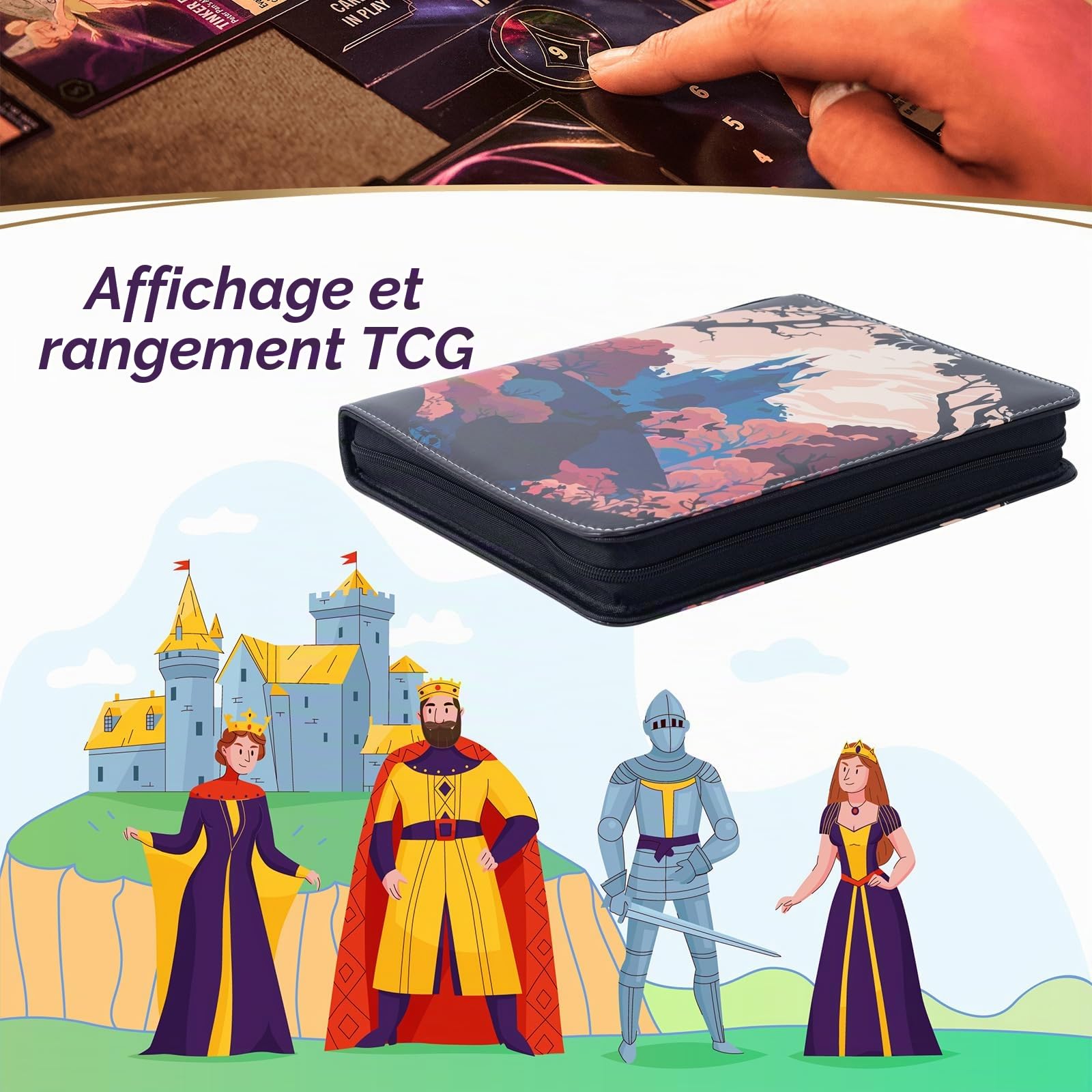 Classeur de cartes à collectionner, 9 pochettes compatibles avec 900 cartes Lorcana, convient pour MTG TCG Storage Display Collection (CR)
