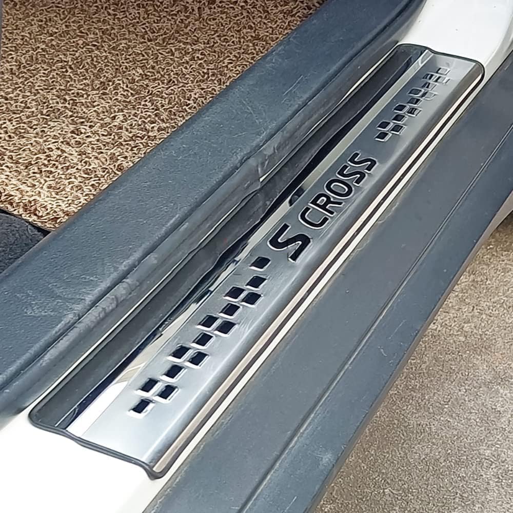 4 Stuks Roestvrijstalen Auto Dorpelplaten Voor MG ZS GS 5 Gundam 350, Welkomstpedaal Dorpelbeschermstrip Stylingaccessoires Auto Accessoires,Silver