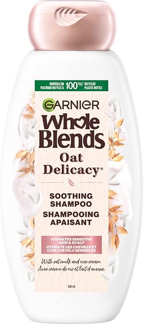 Garnier Gentle Shampoo Whole Blends Oat Delicacy with Oat Milk and Rice Cream Extracts, 650 mL