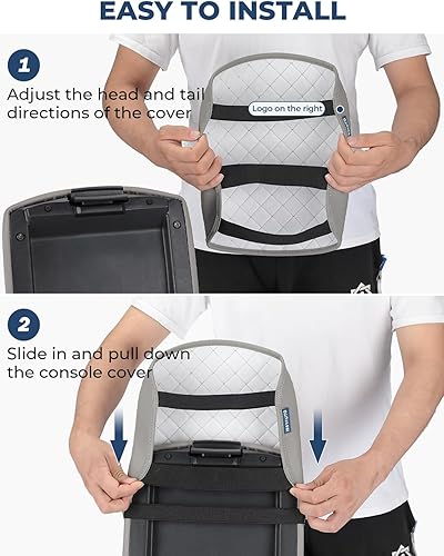 Miniatura 2 de ISSYAUTO Funda de consola central compatible con Pilot 2009-2015, cubierta de cuero para reposabrazos para automóvil, funda protectora duradera para