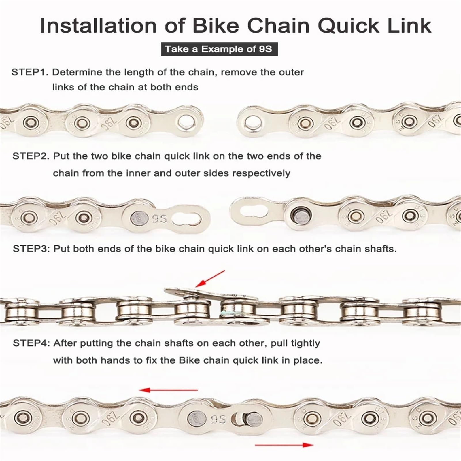 ChaîNe De VéLo Chaîne de vélo 11 vitesses (8, 9, 10, 12 vitesses) for VTT et vélo de route, avec maillon rapide et connecteur magique.(12 Speed)