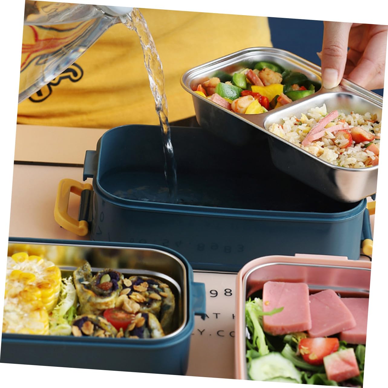 Boîte à Lunch Bento Isotherme 304 Acier Inoxydable Rentrée Scolaire
