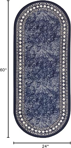 Miniatura 8 de Antep Rugs Alfombras modernas con bordes de 2 x 7 pies antideslizantes (antideslizante) de perfil bajo con parte trasera de goma para interiores