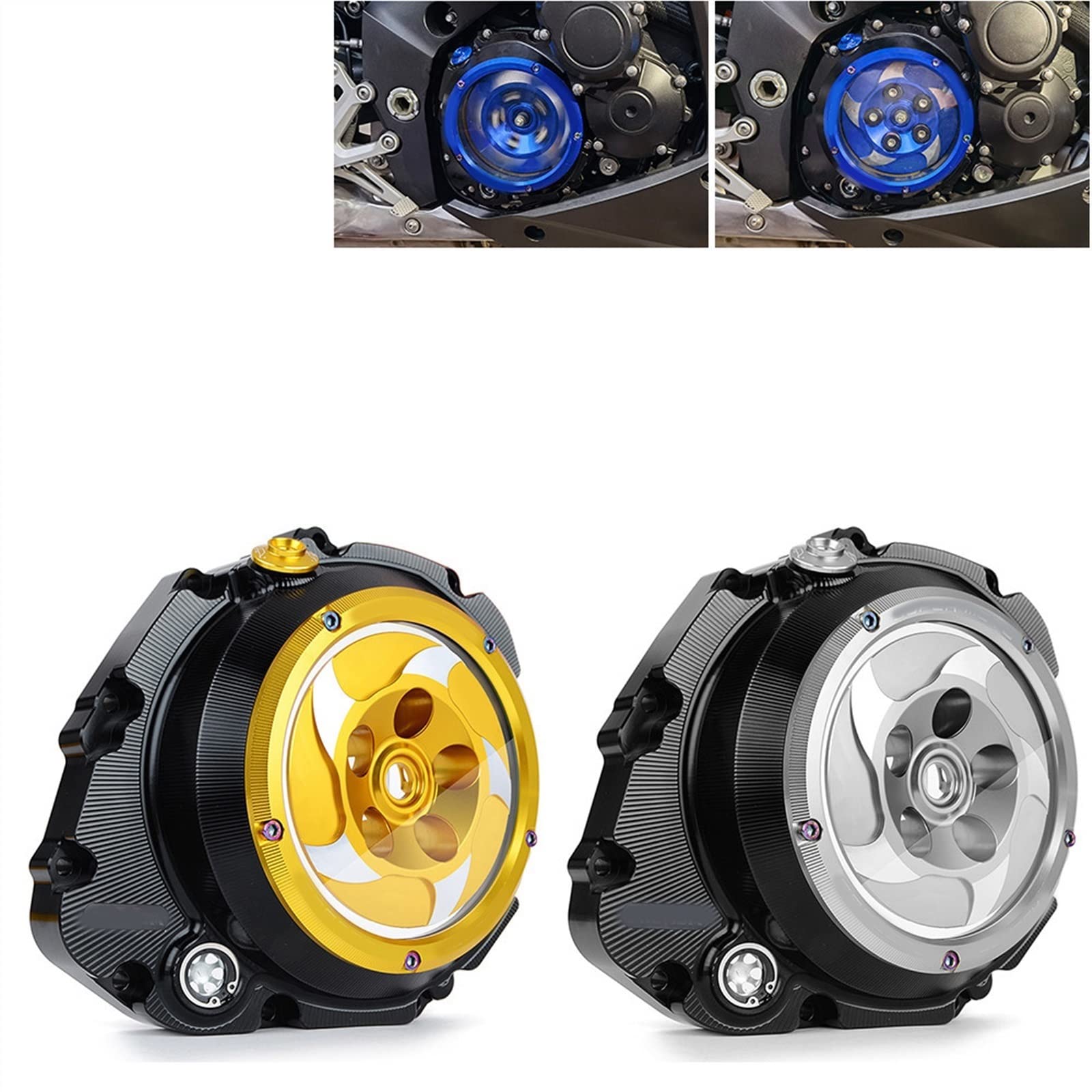 GSX-R  GSX-S クラッチカバー シースルー Amazon | XKMT- シースルー CNC クロム&クリア ガラス エンジン
