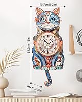 Vista 2 de Rompecabezas de Madera 3D para Adultos, Reloj de Gato Detective con Kit de Modelo de Péndulo, Rompecabezas 3D para Habitación de Adultos Decoración