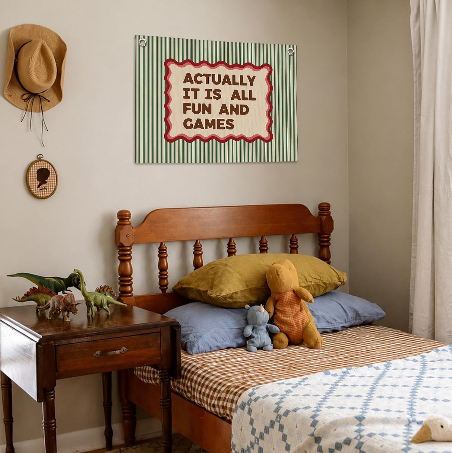 FFXTKX Actually It Is All Fun and Games Banner, Playroom Wall Hanging Decor image 3