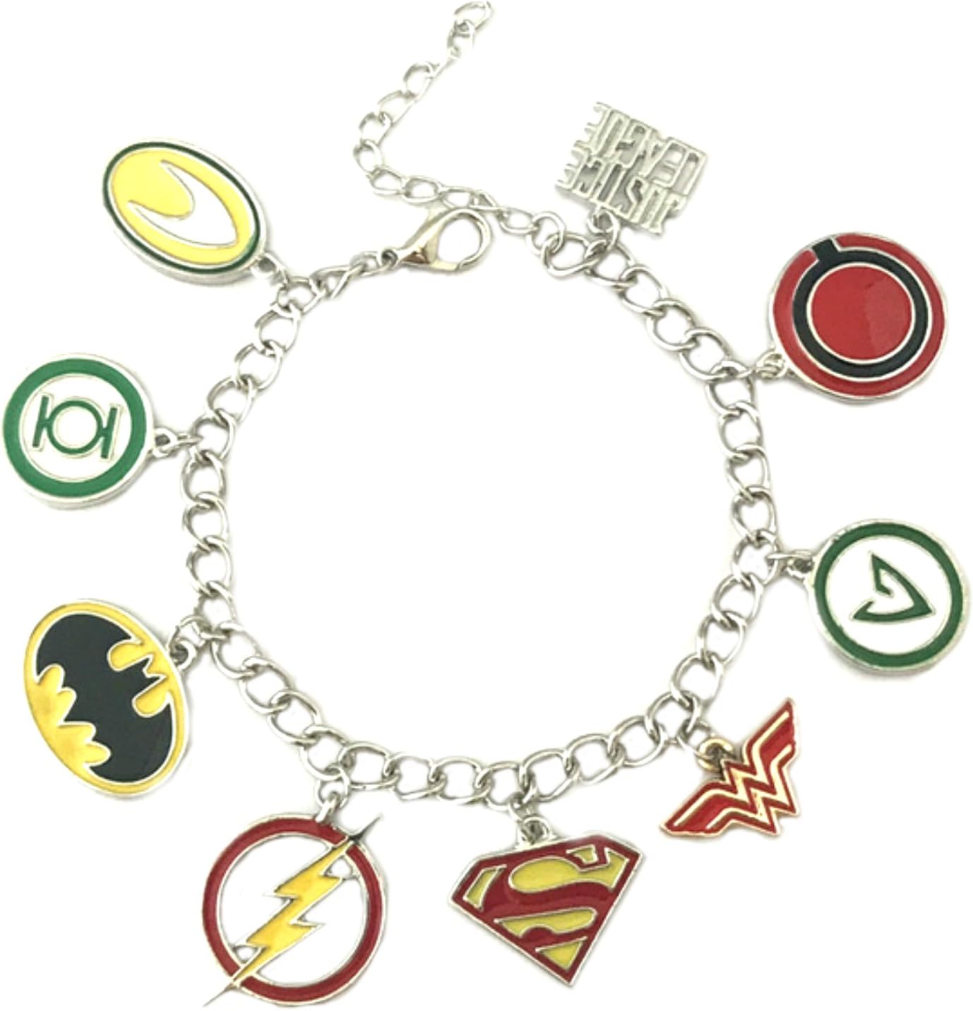 US FAMILY Justice League DC Comics Movie Theme Multi Charms Jewelry Bracelets Charm by Family Brands