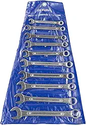 Eda 3WQ Chaves Combinadas na Bolsa Eda, Jogo 10 Peças, Prateado