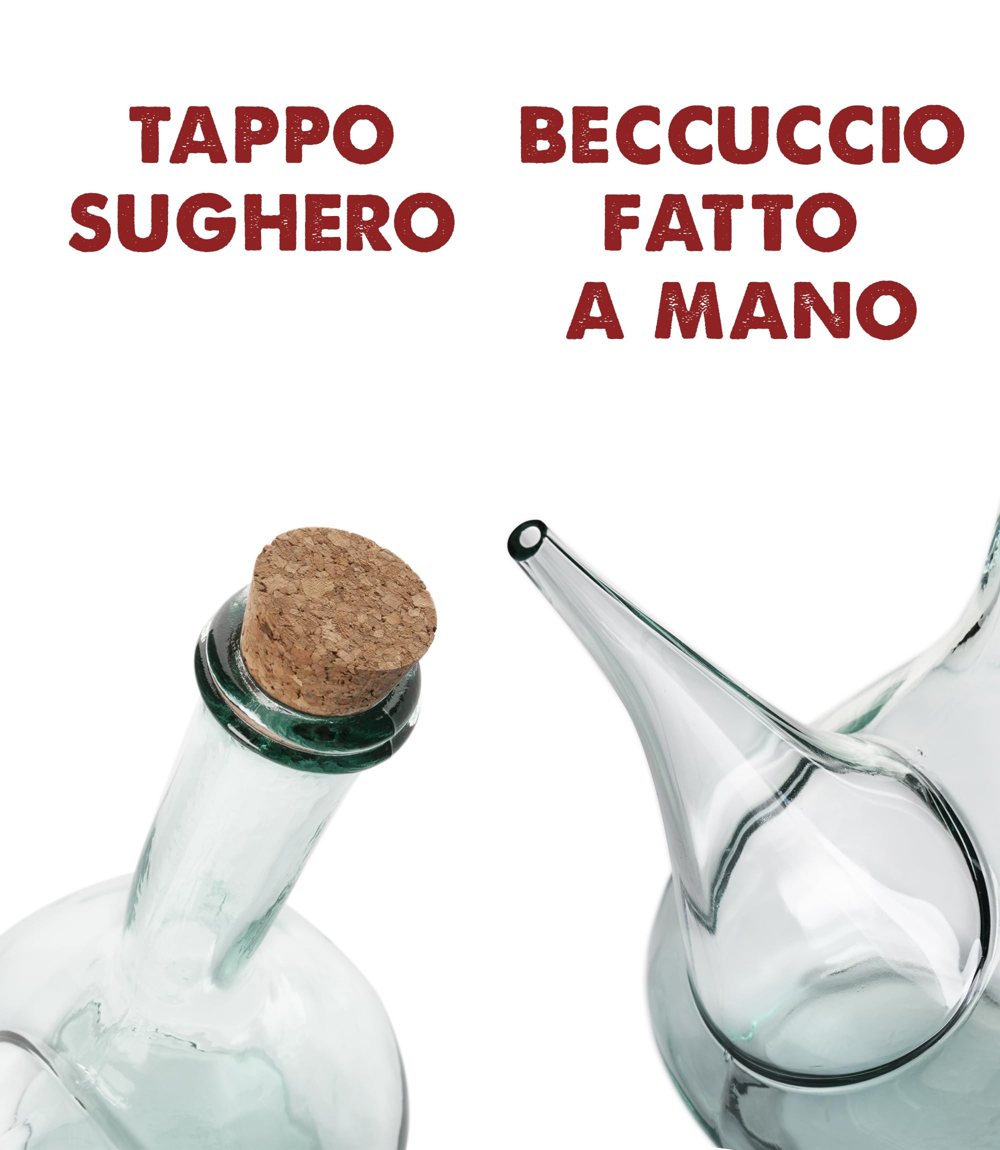 Porron in vetro artigianale decanter per vino di cristallo. Bottiglie calici. accessori vino regalo dono. Calici vino. Aeratore vino. Bottiglie liquore particolari. Vetro riciclato al 100% (750 ML)
