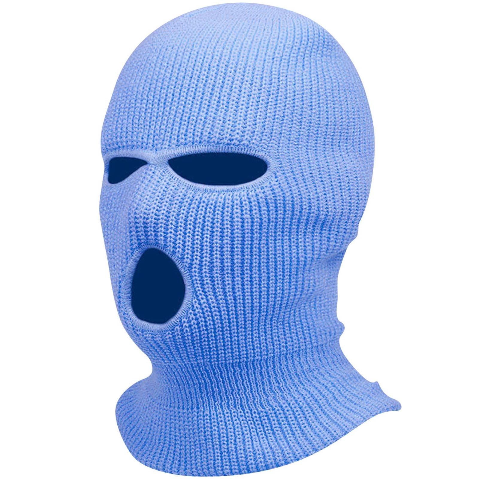 3 Hole Knitted Full Face Cover Ski Mask for Men and Women Winter Warm Knit Beanie Balaclava for