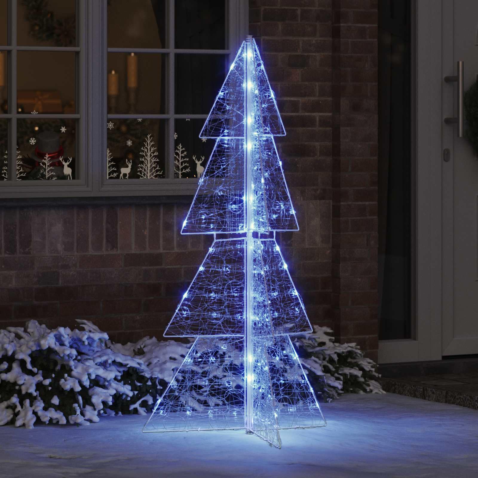 Moderno árbol de Navidad acrílico, 150 cm de altura, 160 LED azules, alimentado por USB, decoración duradera para interior y exterior protegido