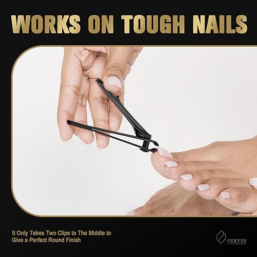 Miniatura 5 de FERYES Elegante juego de 2 piezas de cortaúñas, cortaúñas y cortaúñas, cortadores de uñas afilados para hombres y mujeres, aseo de precisión para