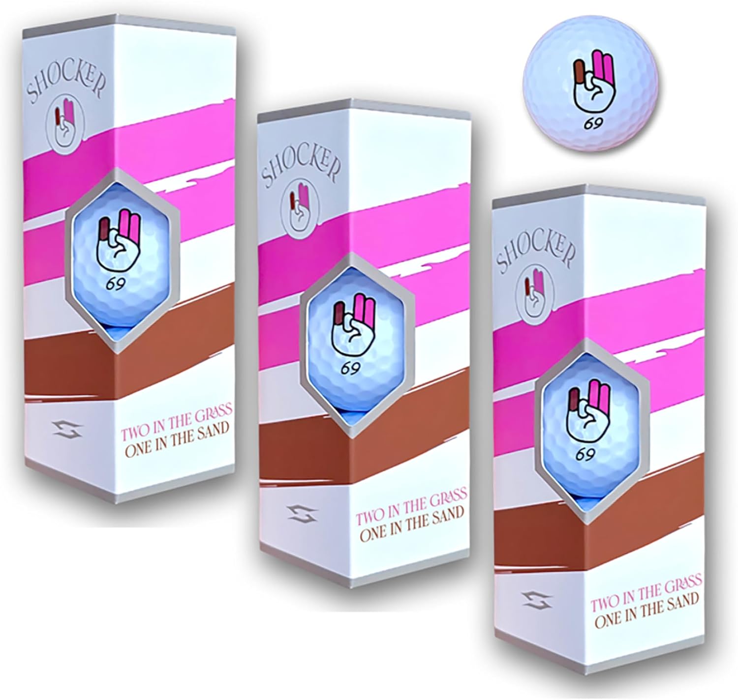 Shocker 69 Funny Golf Balls - Prank & Novelty Golf Accessories for Men Gag Gift Golfers Birthday Dad Pro Golf Glove Bag Cart Glove