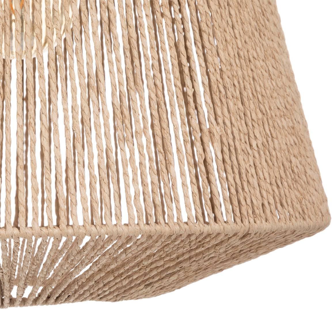 Close-up of the Jily pendant lamp's shade, showing the intricate weaving of the paper material.