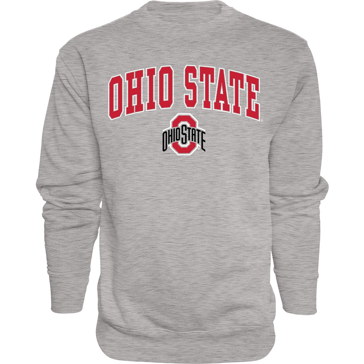 Blue 84 Men's Ohio State Buckeyes Crewneck Sweatshirt Gray Arching Over, Ohio State Buckeyes Gray, Medium