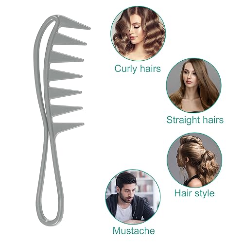 Miniatura 7 de VOCOSTE Peine para el cabello con dientes anchos, antiestático, para cabello grueso, rizado, cuidado del cabello, peine desenredante, para húmedo y