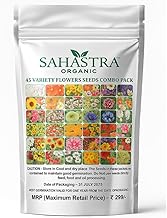Organic 45 Varieties HYBRID Flower Seeds Combo - All Year Home Gardening Flower Seeds Combo Pack- approx 2300-2500 + Pcs - Summer & Winter Flower Combo. (45 combo)