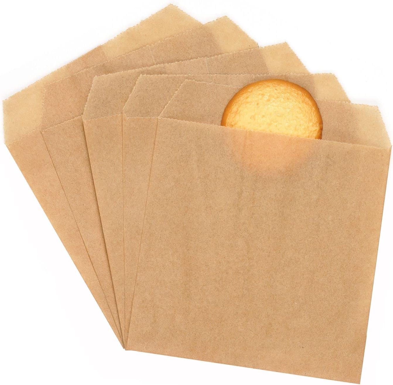 Quotidian Marron Plat Mini Carré Sachets Enveloppes Papier Glassine 3" x 3" (8 x 8cm) Lot de 100 - Savon Anniversaire Buffet Flower Petals Baby Shower
