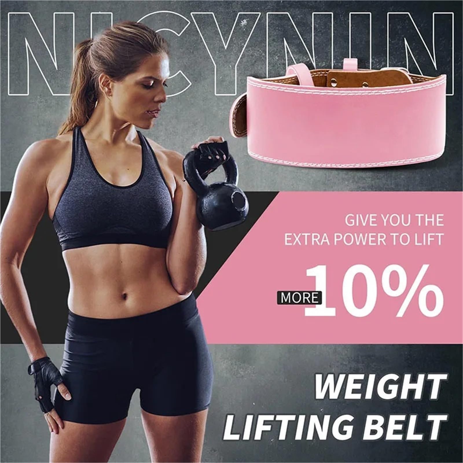 Fitness-Gewichthebergürtel aus Leder für Frauen mit gepolsterter Lendenwirbelstütze für Krafttraining und Kniebeugen