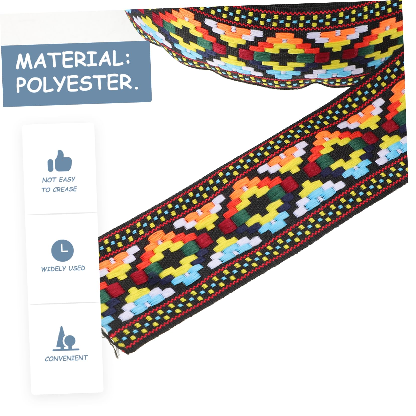 Gadpiparty 2 Rollen Ethnisches Jacquard Webband Rolle Dekoratives DIY Bastelband Zweifarbiges Langlebiges Geschenkverpackungsband Vielseitig für Party und Geschenkdeko Blau