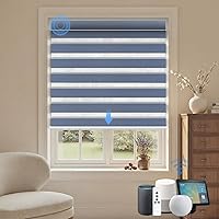 Vista 26 de Persianas motorizadas cebra con control remoto: Canisteo - Persianas automáticas para ventanas de interior funcionan con HomeKit, Alexa, persianas
