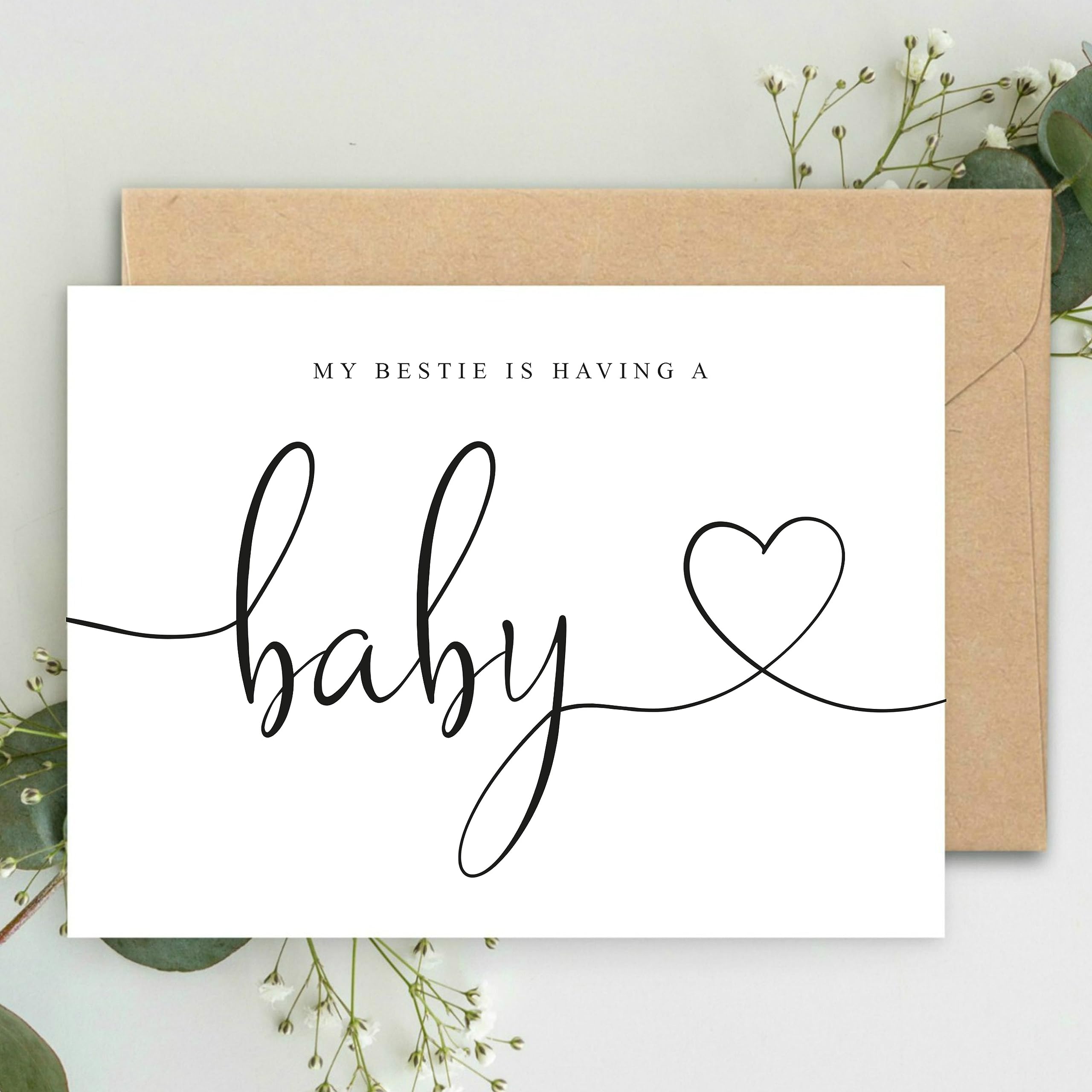 My bestie is having a baby, Baby Shower Card, Bestfriend Pregnant A5 Card with envelope