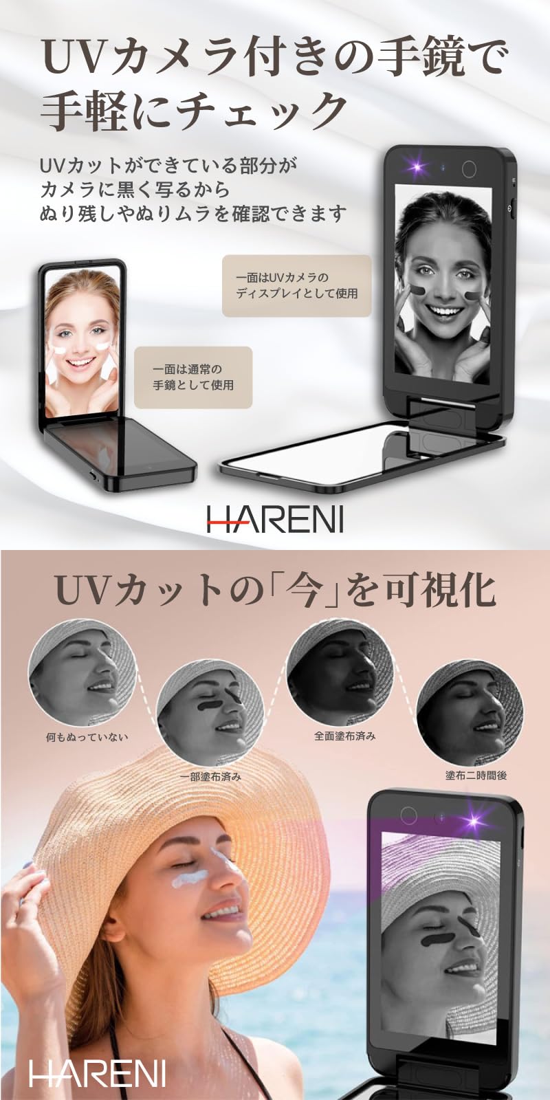 Amazon.co.jp: FUNKS はれに HARENI ハレニ UVチェック ミラー 日焼け