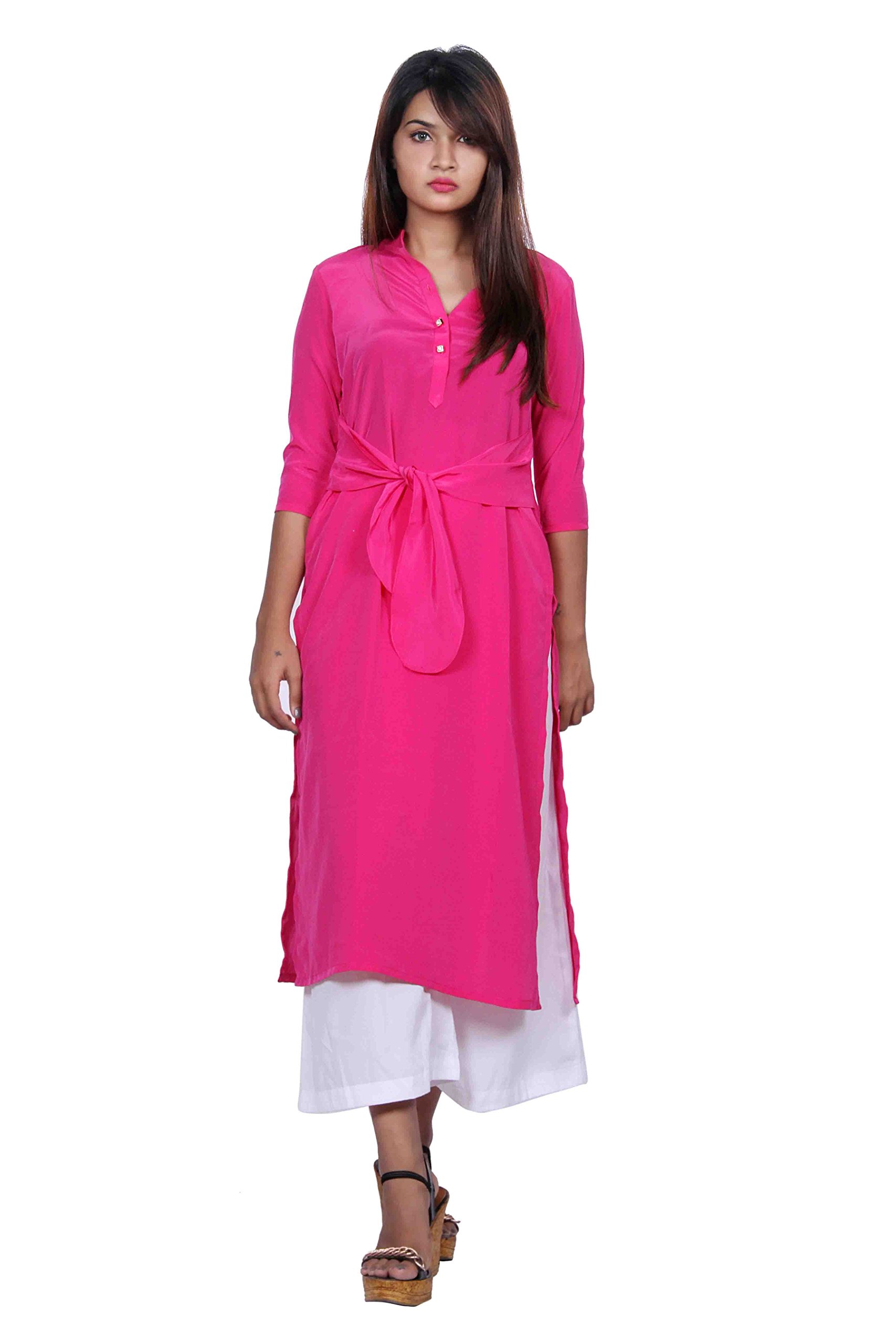 Why So Chic Women's Pink Kurti with Flaps