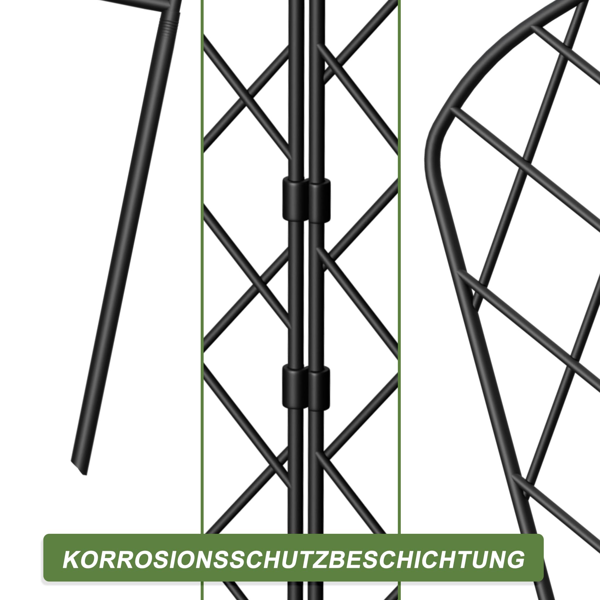 ACXIN 25er Steckzaun aus Metall, Dekorativer Gartenzaun 8m mit Erdnägel Kunststoff-Verbinden, Zaun für Hunde Weidezaun oder Tierbarriere, Teichzaun Beetzaun für Garten und Blumenbeet(Typ A)